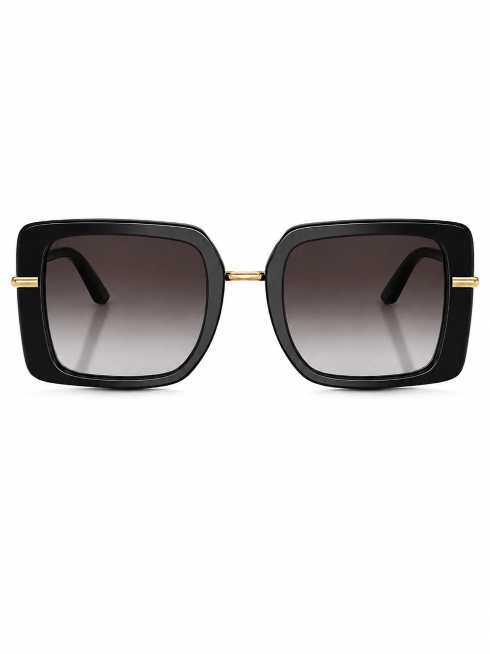 Dolce & Gabbana Black Square Sunglasses with Gold Details